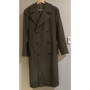 US Military USMC‎ Serge Wool Vintage Vietnam Era Overcoat Size 36 Regular